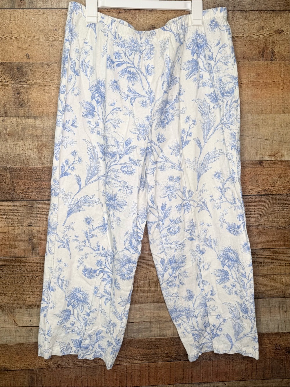 Hot Cotton Marc Ware Linen Blend Cottagecore Floral Blue White Girlhood XL